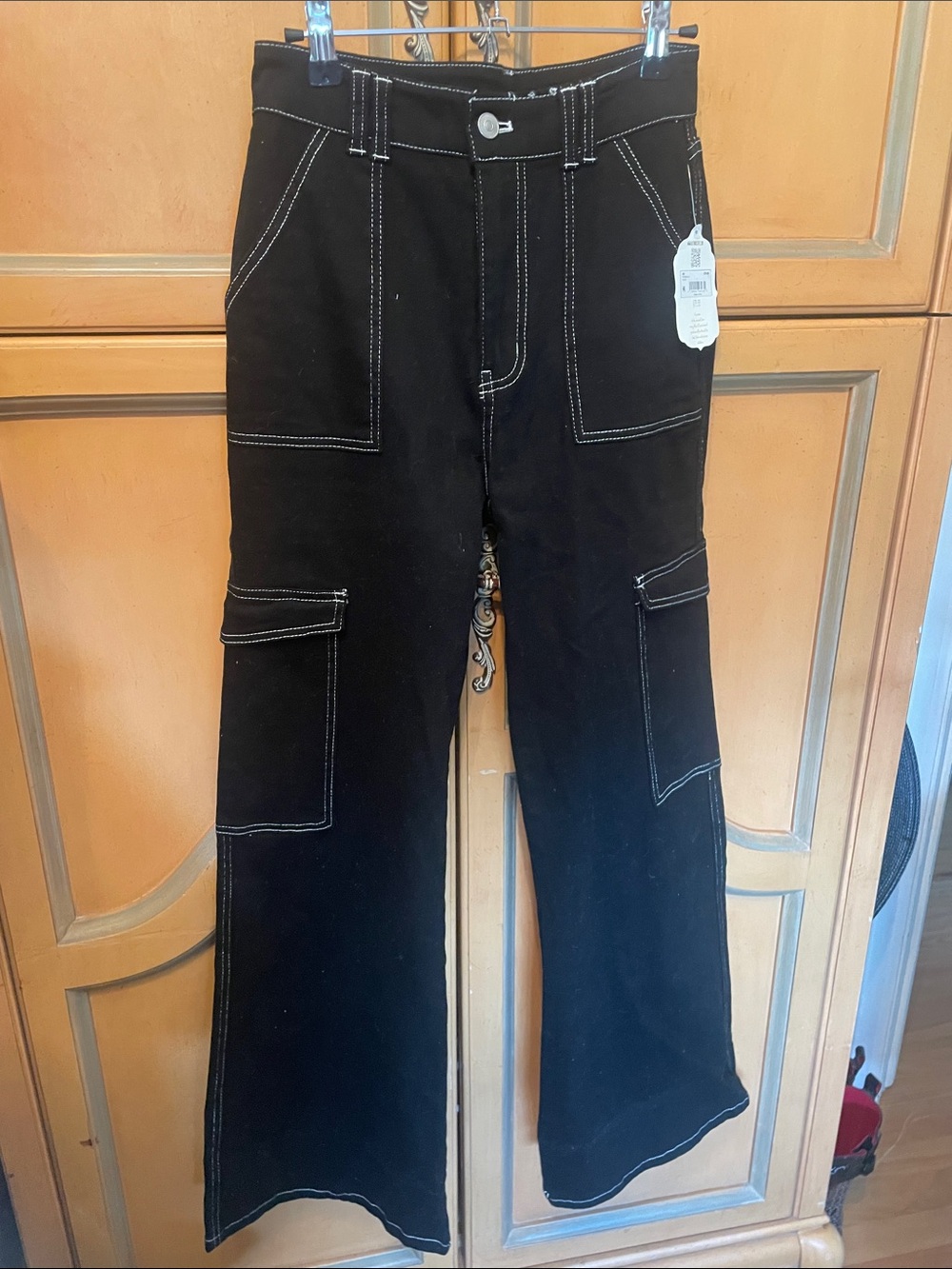 Altar'd State extra high waist Black Pants with White Contrast Stitching